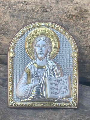 Срібна ікона Ісуса Христа (C750 B1602) 14*17,5 см C750 B1602 фото