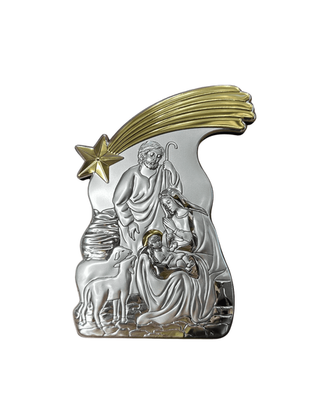 Срібна ікона Різдво Христове (С801 D1431 O) 7х10 см С801 D1431 O фото
