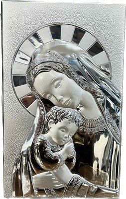 Срібна ікона Матір Божа з ісусиком (35G35412) 23x37 см 35G35412 фото