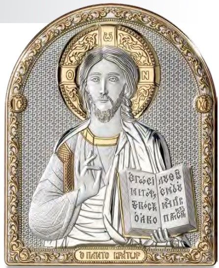 Серебряная икона Иисуса Христа (C750 B1602) 14*17,5 см C750 B1602 фото