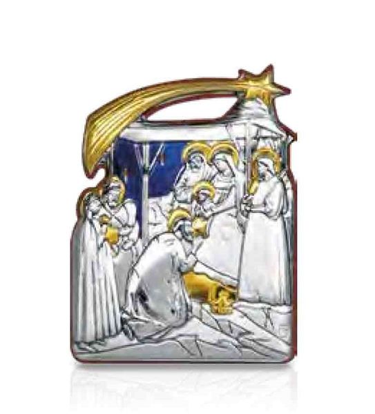 Серебряная икона Рождество Христово (С739 D680 O) 5х6,5см С739 D680 O фото