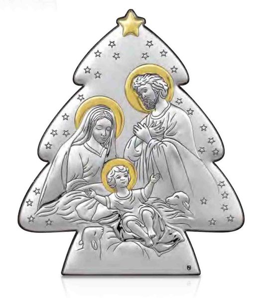 Срібна ікона Різдво Христове (С801 D1432 O) 7х10 см С801 D1432 O фото