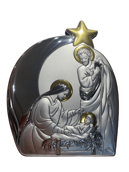 Серебряная икона Рождество Христово (С801 D1433 O) 7х10 см С801 D1433 O фото