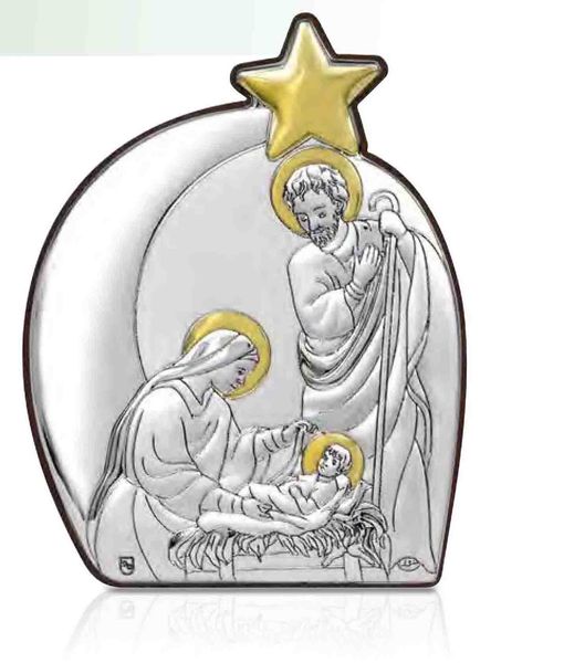 Серебряная икона Рождество Христово (С801 D1433 O) 7х10 см С801 D1433 O фото