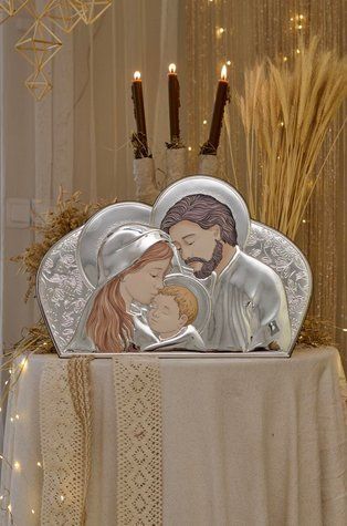 Срібна ікона Свята Сім'я (AE 0203 5 D) 47x32 см AE 0203 5 D фото