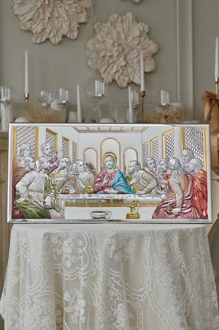 Ікона срібна Тайна вечеря (CO 6465 8 CS) 64х32 см CO 6465 8 CS фото