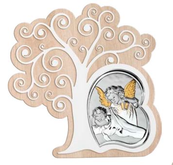 Дерево жизни и серебряная иконка Ангел у ребенка (код AE 1106 ) 14,5*15 см AE 1106 фото