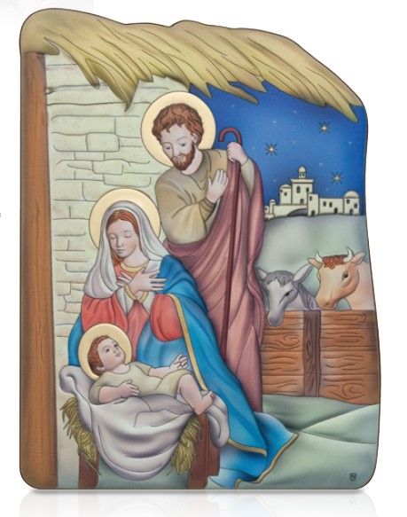 Серебряная икона Рождество Христово (С801 D1447 OС) 7х10 см С801 D1447 OС фото