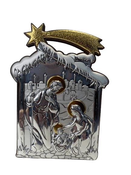 Срібна ікона Різдво Христове (С738 D729 O) 10 х 14 см С738 D729 O фото