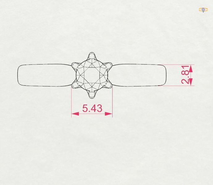 Каблучка Солітер, Натуральний діамант (101-10040(4.0)) (15, Білий) 101-10040(4.0)-s18_5-red фото