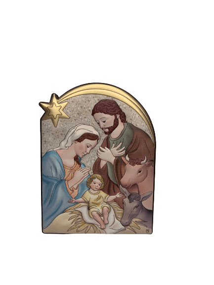 Серебряная икона Рождество Христово (С801 D1445 OС) 7х10 см С801 D1445 OС фото