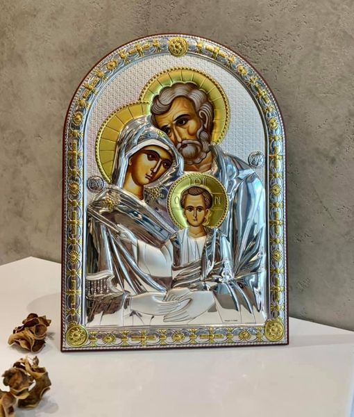 Серебряная икона Святое Семейство (код 4708/27D) 20*27 см 4708/27D фото