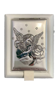 Дерев'яна шкатулка з срібною іконою Ангел охоронець (PR 6156 C) 7x9 см PR 6156 C фото