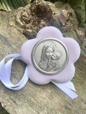 Ікона срібна дитяча Марія з Немовлям(код 1546 164 R) 9 см 1546 164 R фото