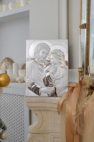 Серебряная икона Святое Семейство (LE 4714 42 ORO) 31*42 см LE 4714 42 ORO фото