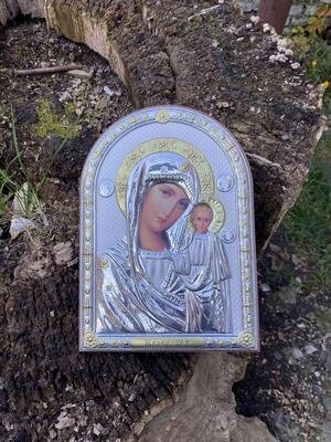 Срібна ікона Божої Матері Казанська (код 4706/27D) 20*27 см 4706/27D фото