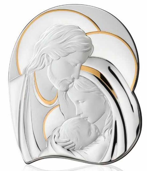 Серебряная икона Святое Семейство (код 452640) 12*14 см 452640 фото