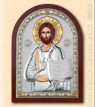 Серебряная икона Иисус Христос (код 21465 ITS) 22*30 см 21465 ITS фото