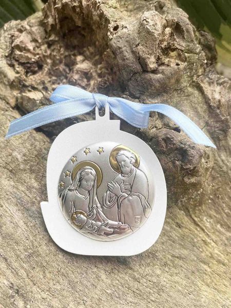 Икона серебряная детская Мария с Младенцем(код 1550 3013 C) 4.5*5.5 см 1550 3013 C фото