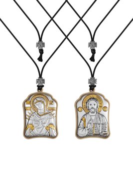 Серебряная икона Семистрельная - Иисус (код PA-0 006-001G ) 3*4 см PA-0 006-001G фото
