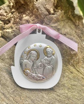 Икона серебряная детская Святое Семейство (код 1550 3016 R) 4.5*5.5 см 1550 3016 R фото