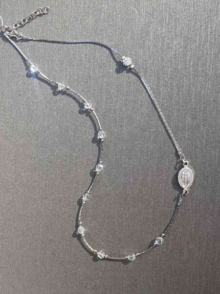 Срібний браслет вервиця з білими кристалами Swarovski (код RA 334 R) 18-21 см RA 334 R фото