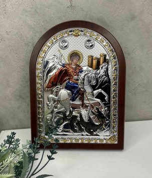 Серебряная икона Святой Георгий Победоносец (код 21468 CITS) 22*30 см 21468 CITS фото