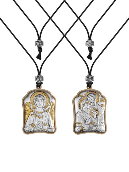 Автомобильная серебряная икона Святое Семейство - Иисус (код PA-0 007-001G ) 3*4 см PA-0 007-001G фото