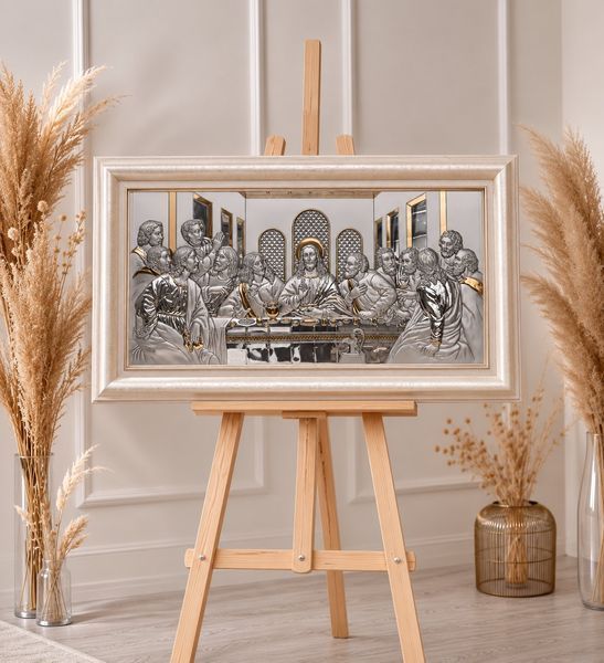 Ікона срібна Тайна вечеря (81237 9LORO DM 8330 BG) 107х60 см 81237 9LORO DM 8330 BG фото