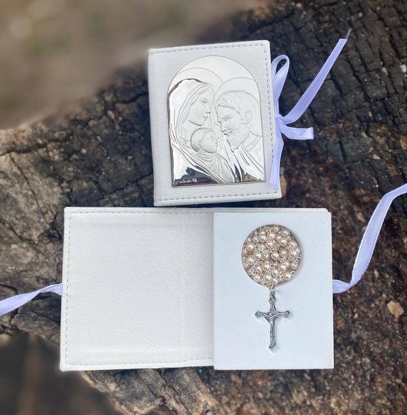 Серебряная шкатулка с вервицей Святое Семейство (6*9 см) код 630 R 630 R фото