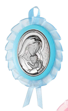 Икона серебряная детская Мария с Младенцем (код 0218 1C) 11,5*13,5 см 0218 1C фото
