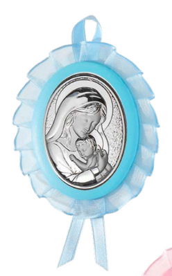 Ікона срібна дитяча Марія з Немовлям (код 0218 1C) 11,5*13,5 см 0218 1C фото
