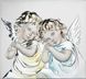 Серебряная икона Ангел Хранитель у ребенка (код 453440) 15,5*14 см 453440 фото 1
