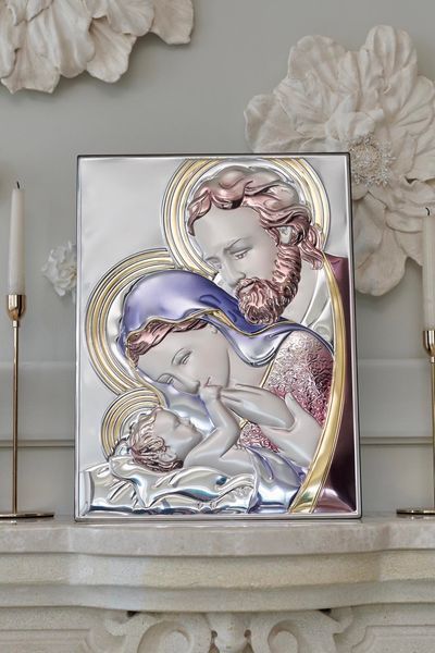 Срібна ікона Свята Родина (LE 5002 COL) 15*21 см LE 5002 COL фото