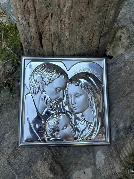 Срібна ікона Свята Родина (код 95082) 21*21 см 95082 фото