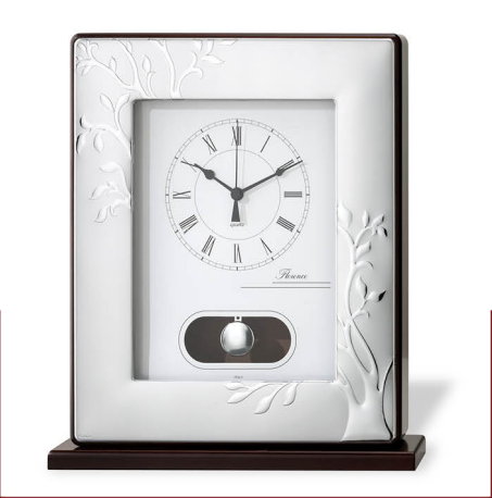 Настільний срібний годинник (код 516) 21*25 см 516 фото