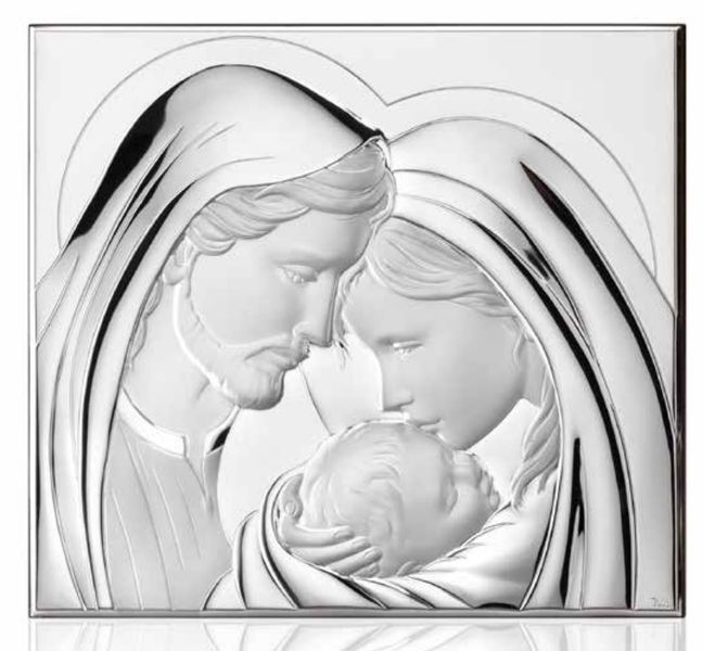 Срібна ікона Свята Родина (код 452143) 15,5*14 см 452143 фото
