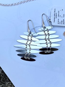 Серьги серебряные "Листья папоротника" 170106 170106 фото