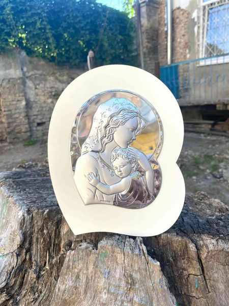 Срібна ікона Матір Божа з Ісусиком (код 4722/20L) 23*28 см 4722/20L фото