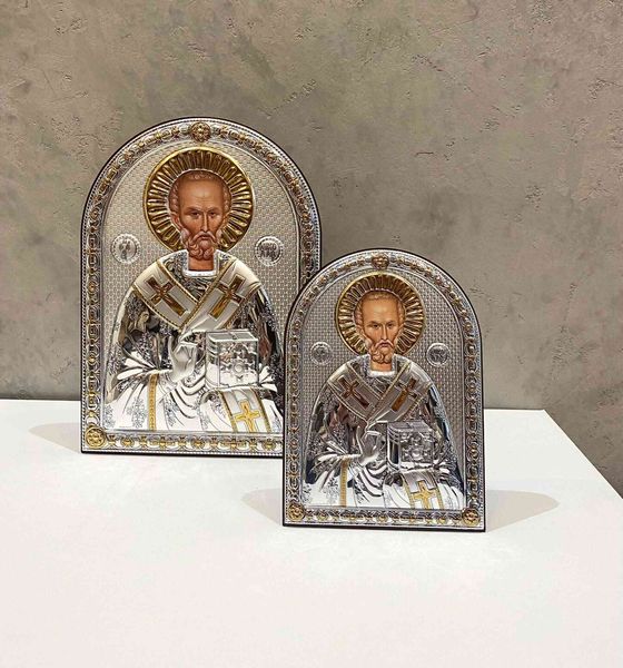 Серебряная икона святого Николая Чудотворца (21253 АITS) 20*27 см 21253 АITS фото