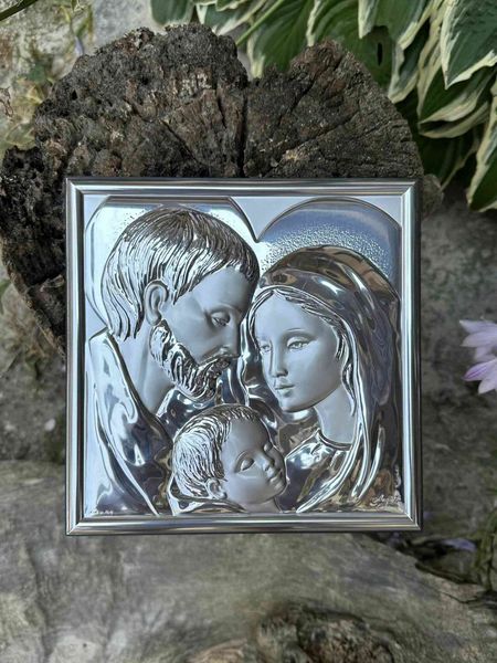 Серебряная икона Святое Семейство (код 95072) 11*11 см 95072 фото