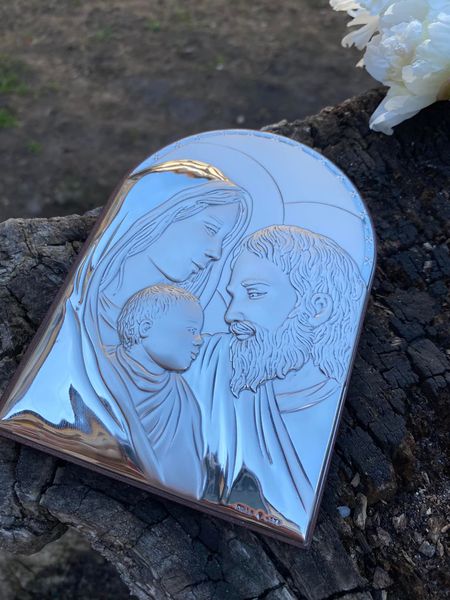 Серебряная икона "Святое Семейство" (код 1707/15) 10*15 см 1707/15 фото