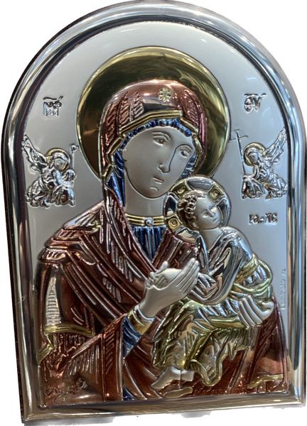 Серебряная икона Божией Матери Неустанной Помощи (959613 C) 10х14 см 959613 C фото