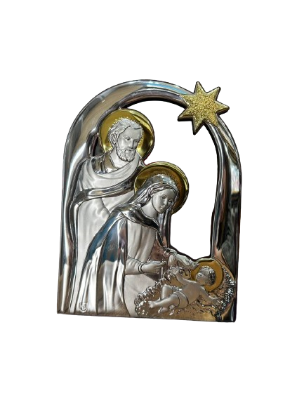 Срібна ікона Різдво Христове (С737 D816 O) 16 х 22 см С737 D816 O фото