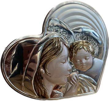 Серебряная икона Матерь Божья с Иисусиком (951481 С) 16х14 см 951481 С фото