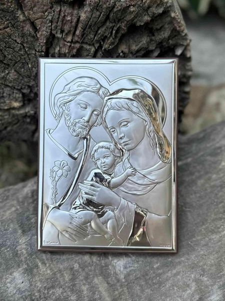 Серебряная икона Святое Семейство (код C789 B2850) 13,5*18,5 см C789 B2850 фото