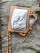 Срібна дерев'яна шкатулка з вервичкою Свята Родина (код CO 116 SF) 8.5*6.5 см CO 116 SF фото 1