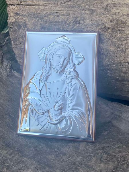 Срібна ікона Пресвяте Серце Ісуса (код C789 B2856) 13,5*18,5 см C789 B2856 фото