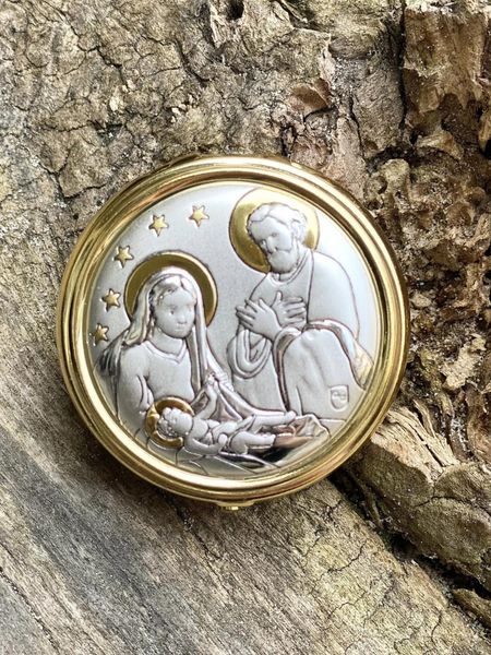 Шкатулка с вервицей с серебряной иконой Святое Семейство (код 1315 50 3016O) 5 см 1315 50 3016O фото