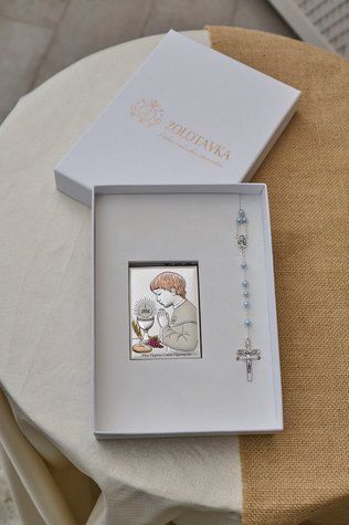 Набір "Моє Перше Причастя" іконка та вервиця (0719 1M RE 1645 CE) 0719 1M RE 1645 CE фото